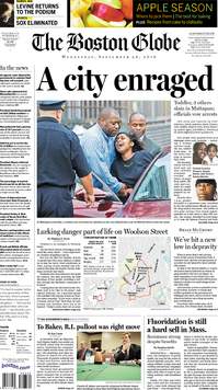 Boston Globe front page, 9/29/2010