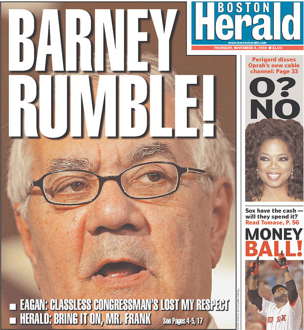 Boston Herald cover for Nov. 4, 2010