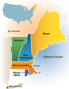 Discover New England's map of New England