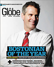 The Boston Sunday Globe Magazine named Sen. Scott Brown "Bostonian of the Year" for 2010.