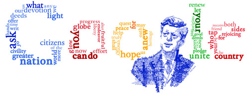 Google's home page celebrates the 50th anniversary of JFK's inaugural address.