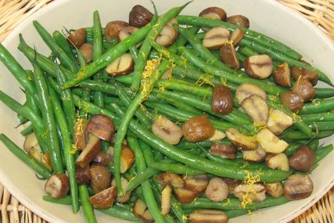 Thin Green Beans with Meyer Lemon and Chestnuts. (Kevin Sullivan)